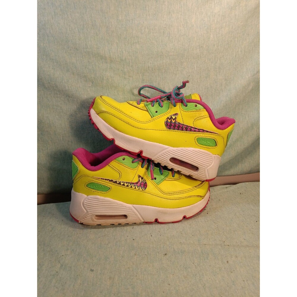 Nike Air Max 90 Volt Multi Fire Pink Sneakers CW5798-700 Toddler Size US 10C